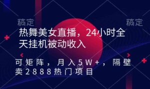 （9044期）热舞美女直播，24小时全天挂机被动收入，可矩阵月入5W+隔壁卖2888热门项目-财仔梦想资源网