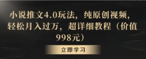 小说推文4.0玩法，纯原创视频，轻松月入过万，超详细教程-财仔梦想资源网