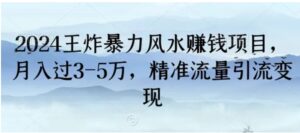 2024王炸暴力风水赚钱项目，月入过3-5万，精准流量引流变现-财仔梦想资源网