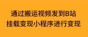 通过搬运视频发到B站，挂载变现小程序进行变现-财仔梦想资源网