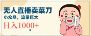 无人冷门品直播新玩法，通过卖菜刀日入1000+-财仔梦想资源网