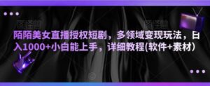 陌陌美女直播授权短剧，多领域变现玩法，日入1000+小白能上手，详细教程(软件+素材）-财仔梦想资源网