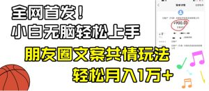 小白轻松无脑上手，朋友圈共情文案玩法，月入1W+-财仔梦想资源网