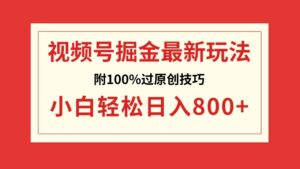 视频号掘金，小白轻松日入800+-财仔梦想资源网