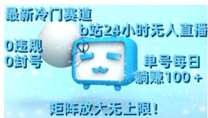 最新冷门赛道，b站24小时无人直播0违规0封号，单号每日躺赚100＋矩阵放…-财仔梦想资源网