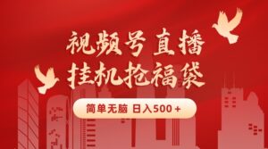 最新视频号直播挂机抢福袋项目，简单无脑，批量产出实物，轻松日入500＋-财仔梦想资源网