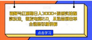 视频号红利期日入3000+原创实拍爆款玩法，银发电商2.0，从选品到出单全链路详细讲解【揭秘】-财仔梦想资源网