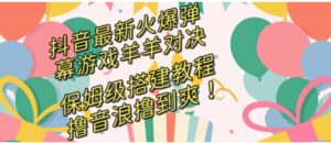 抖音最新火爆弹幕游戏羊羊对决，保姆级搭建开播教程，撸音浪直接撸到爽！-财仔梦想资源网