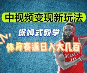 中视频变现新玩法，体育赛道日入大几百【揭秘】-财仔梦想资源网