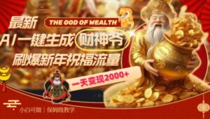 最新AI一键生成财神爷，刷爆新年祝福流量，一天变现2000+-财仔梦想资源网