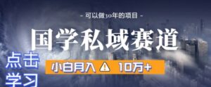 暴力国学私域赛道，小白月入10万+，引流+转化完整流程【揭秘】-财仔梦想资源网