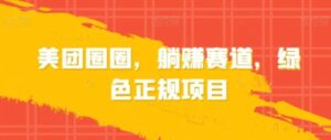 美团圈圈，躺赚赛道，绿色正规项目-财仔梦想资源网