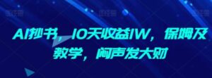 AI抄书，10天收益1W，保姆及教学，闷声发大财-财仔梦想资源网
