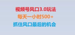 视频号风口3.0玩法单日收益1000+,保姆级教学,收益太猛,抓住风口最后的机会【揭秘】-财仔梦想资源网