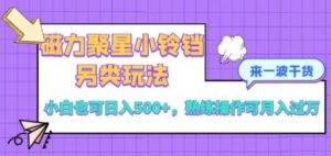 磁力聚星小铃铛另类玩法，小白也可日入500+，熟练操作可月入过万-财仔梦想资源网