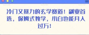 冷门又暴力的玄学赛道！副业首选，保姆式教学，小白也能月入过万！-财仔梦想资源网