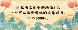 小红书玄学全新玩法2.0，一个可以做到退休的玄学项目，日入3000+【揭秘】-财仔梦想资源网
