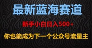 最新蓝海赛道，新手小白日入500+，你也能成为下一个公众号流量主【揭秘】-财仔梦想资源网