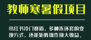 小红书冷门赛道，教师寒暑假项目，多种连环套的变现方式，还能矩阵操作放大收益【揭秘】-财仔梦想资源网