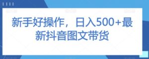 新手好操作，日入500+最新抖音图文带货【揭秘】-财仔梦想资源网