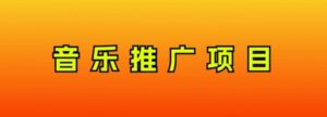 音乐推广项目，只要做就必赚钱！一天轻松300+！无脑操作，互联网小白的项目-财仔梦想资源网