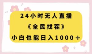 24小时无人直播，全民找茬，小白也能日入1000+【揭秘】-财仔梦想资源网