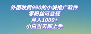小说推广软件，零粉丝可变现，月入1000+，小白当天即上手【附189G素材】-财仔梦想资源网