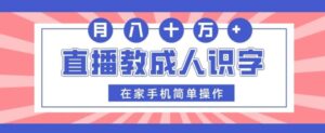 直播教成人识字，在家手机简单操作，月入10万-财仔梦想资源网