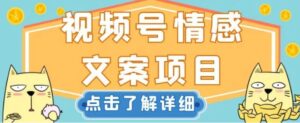 视频号情感文案项目，简单操作，新手小白轻松上手日入200+【揭秘】-财仔梦想资源网