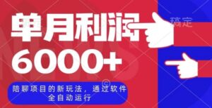 陪聊项目的新玩法，通过软件全自动运行，单月利润6000+【揭秘】-财仔梦想资源网