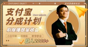 日入2000+的支付宝分成计划，刷爆播放量收益-财仔梦想资源网