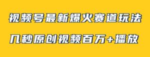 视频号最新爆火赛道玩法，几秒视频可达百万播放，小白即可操作-财仔梦想资源网