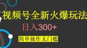 视频号最新爆火玩法，日入300+，简单操作无门槛【揭秘】-财仔梦想资源网