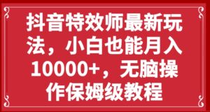 抖音特效师最新玩法，小白也能月入10000+，无脑操作保姆级教程-财仔梦想资源网