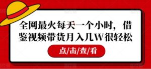 全网最火每天一个小时，借鉴视频带货月入几W很轻松【揭秘】-财仔梦想资源网