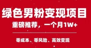 手机操作，月入1W以上副业领袖绿色男粉高客单价项目-财仔梦想资源网