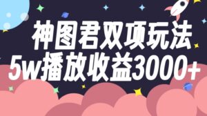 神图君双项玩法5w播放收益3000+-财仔梦想资源网