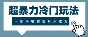 超暴力冷门玩法，可长期操作，一部手机实现月入过万-财仔梦想资源网