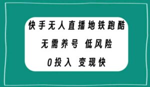 快手无人直播地铁跑酷，无需养号，低投入零风险变现快-财仔梦想资源网