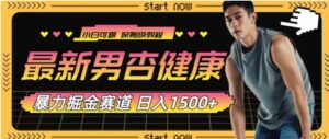 最新男杏健康赛道暴力掘金，可日入1500+-财仔梦想资源网