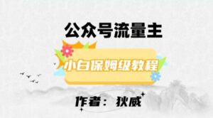 最新红利赛道公众号流量主项目，从0-1每天十几分钟，收入1000+【揭秘】-财仔梦想资源网