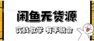 新手必看！实战闲鱼教程，看完有手就会做闲鱼无货源！【揭秘】-财仔梦想资源网