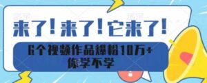 6个视频作品爆粉10万+你学不学-财仔梦想资源网