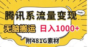 腾讯系流量变现，有播放量就有收益，无脑搬运，日入1000+-财仔梦想资源网