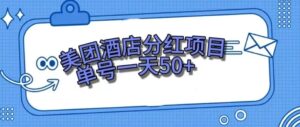 零成本轻松赚钱，美团民宿体验馆，单号一天50+-财仔梦想资源网