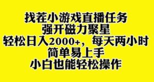 找茬小游戏直播，强开磁力聚星，轻松日入2000+，小白也能轻松上手-财仔梦想资源网