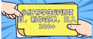 小红书学生评语项目，制作简单，日入200+-财仔梦想资源网