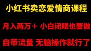 小红书卖恋爱情商课程，月入两万＋，小白闭眼也要做，自带流量，无脑操作就行了【揭秘】-财仔梦想资源网