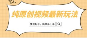 纯原创治愈系视频最新玩法，快速起号，简单易上手-财仔梦想资源网