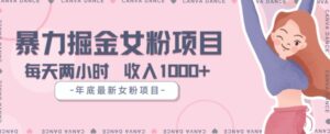 年底暴力女粉掘金项目5天变现1.5W+【揭秘】-财仔梦想资源网